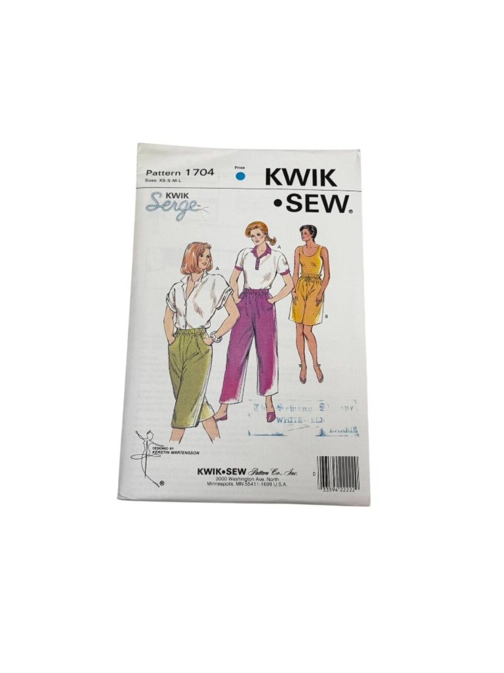 Kwik Sew Pants Shorts 1704 Sewing Pattern Size XS S M L  Uncut‎ Sealed